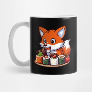 Fox Eating Sushi Mug